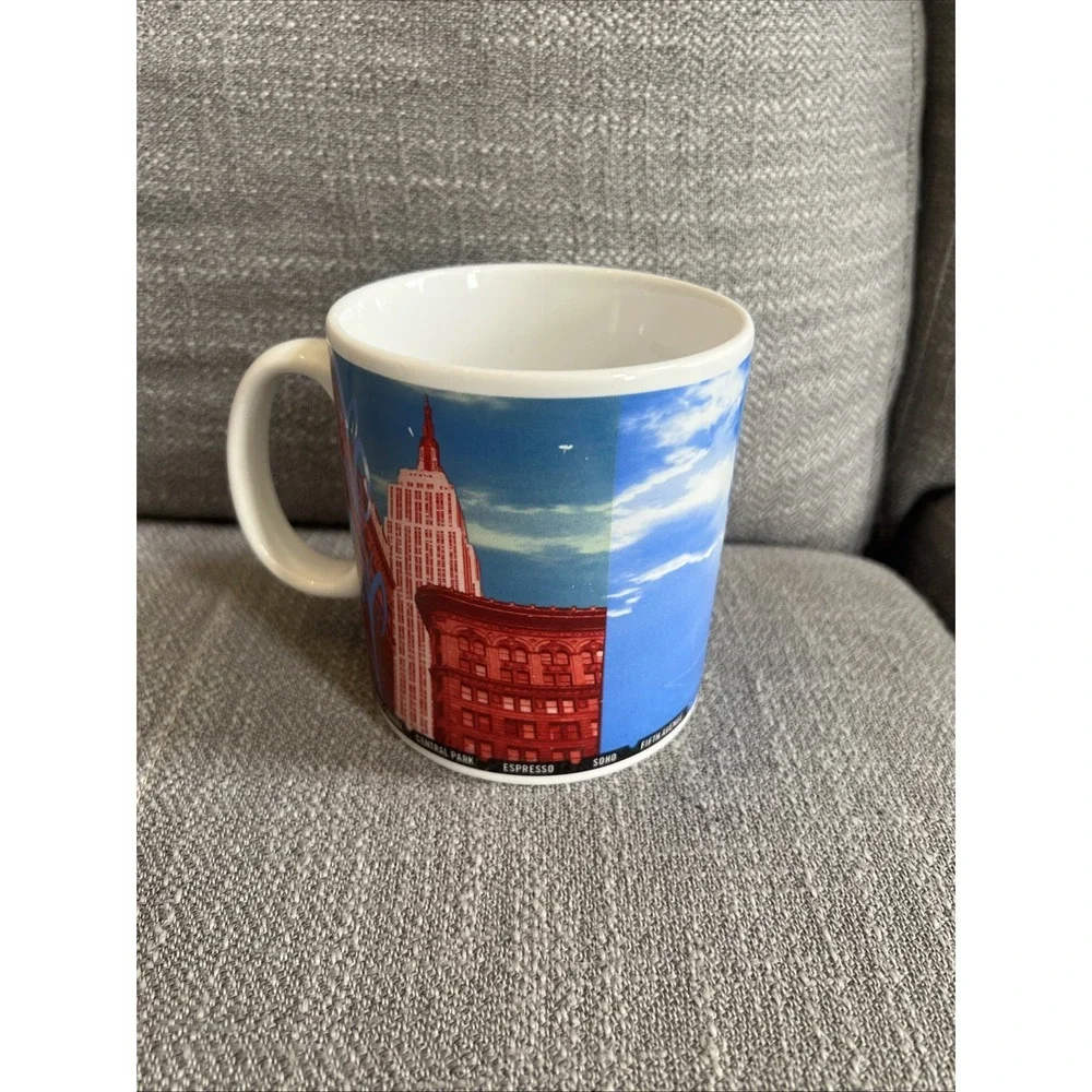 Starbucks Y2K 1999 Coffee NEW YORK CITY Blue White Jumbo 20oz Coffee Tea Mug Cup